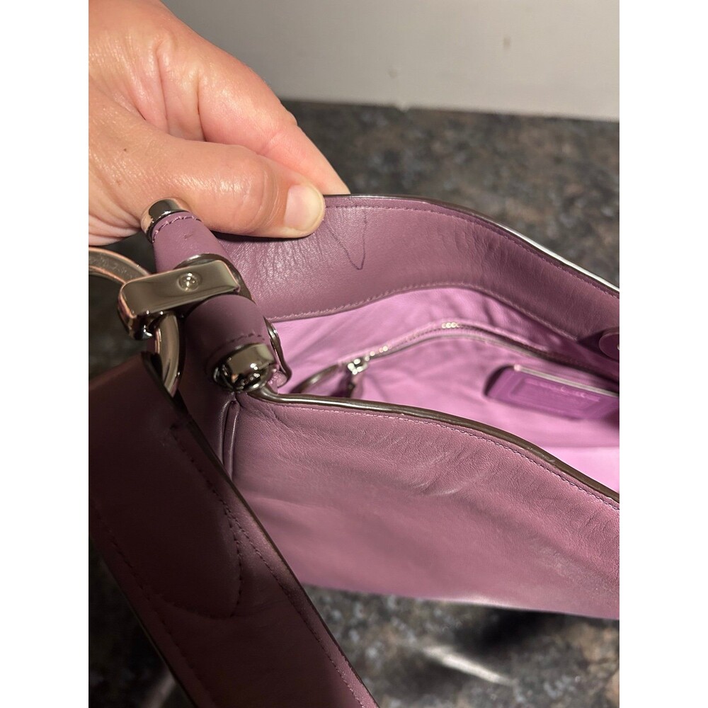 Coach Nomad Hobo Purse Purple Leather Shoulder Bag 36026 - Picture 11 of 11